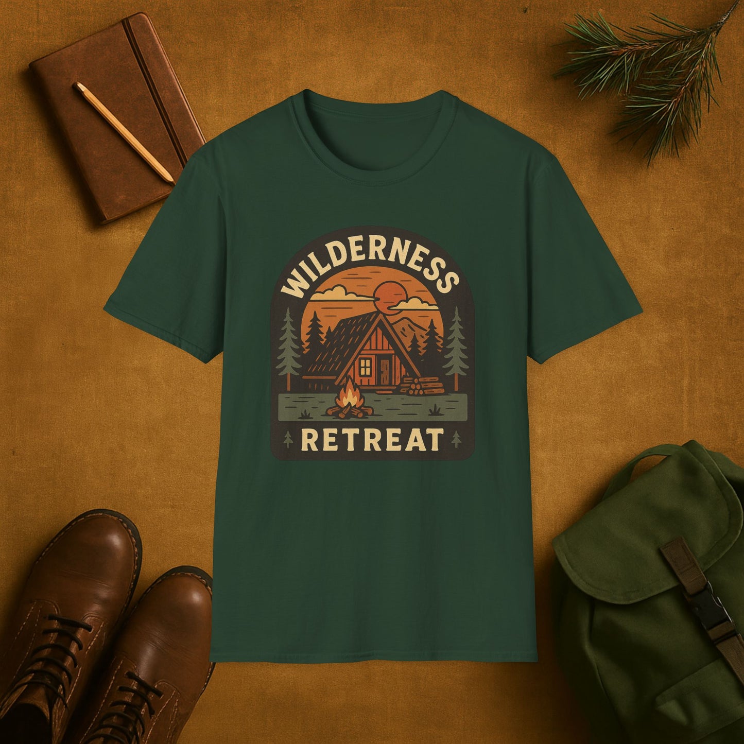 Wilderness Retreat Cabin Camping T-Shirt