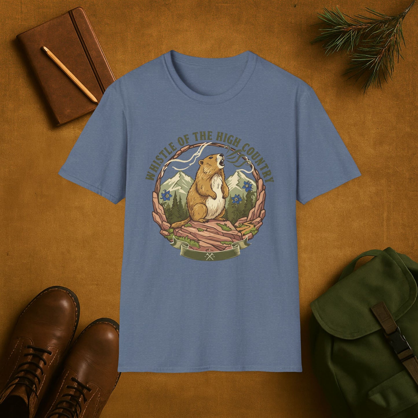 Whistle of the High Country- Yellow Bellied Marmot T-Shirt