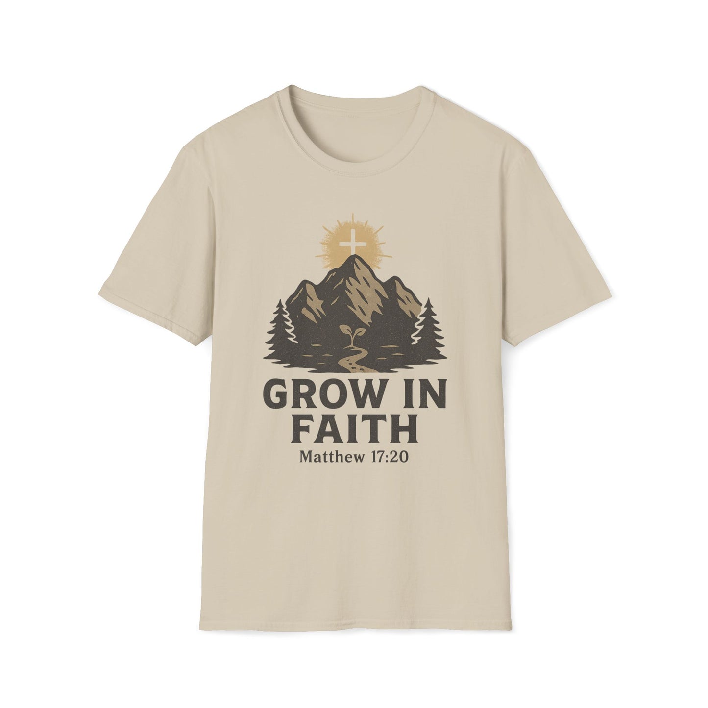 Grow in Faith- Matthew 17:20 Cross on the Mountain T-Shirt