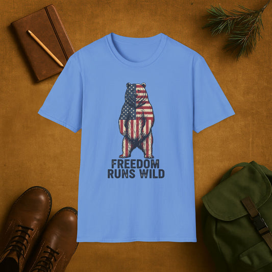 Patriotic Bear Freedom Runs Wild T-Shirt