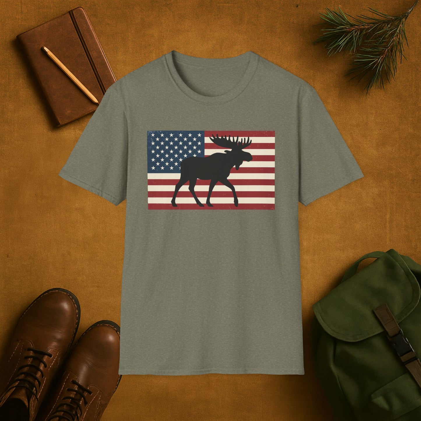 Old Glory Moose T-Shirt