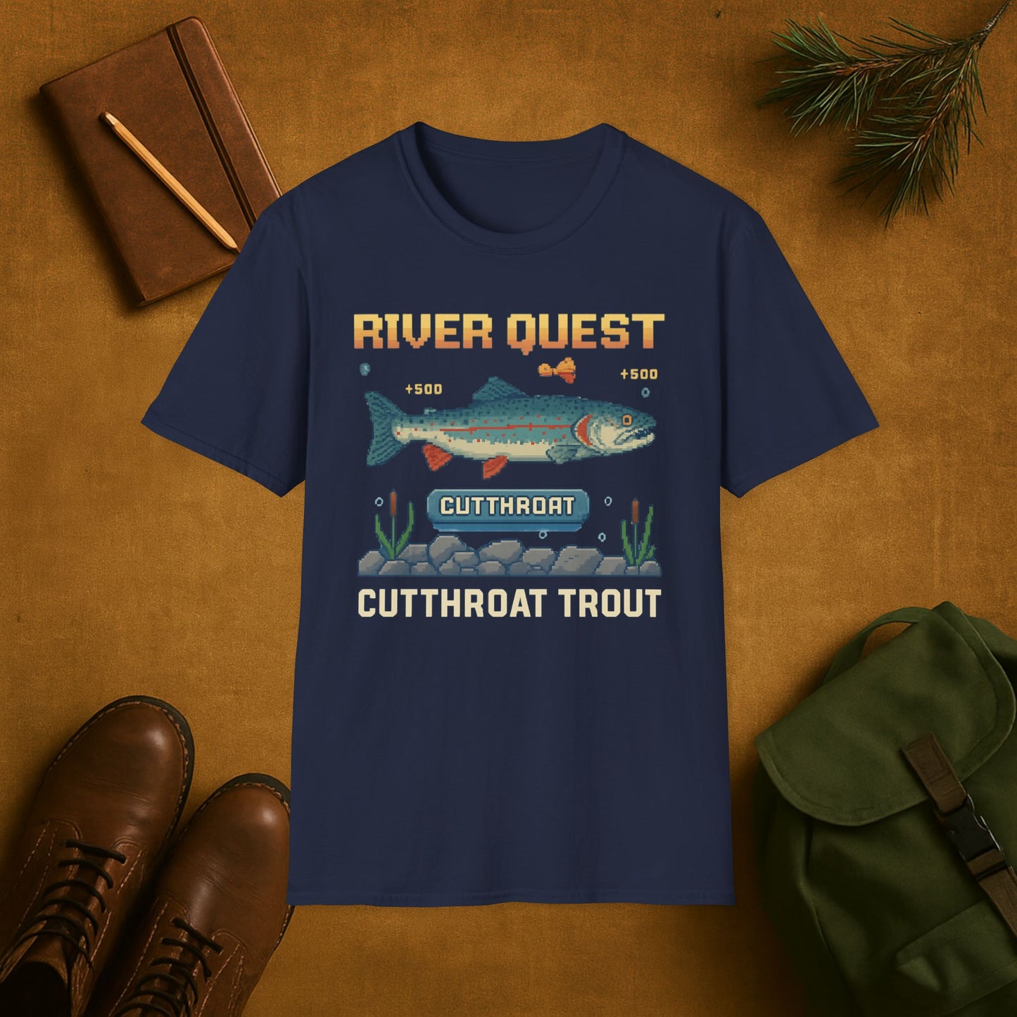 8-Bit Cutthroat Trout River Quest T-Shirt