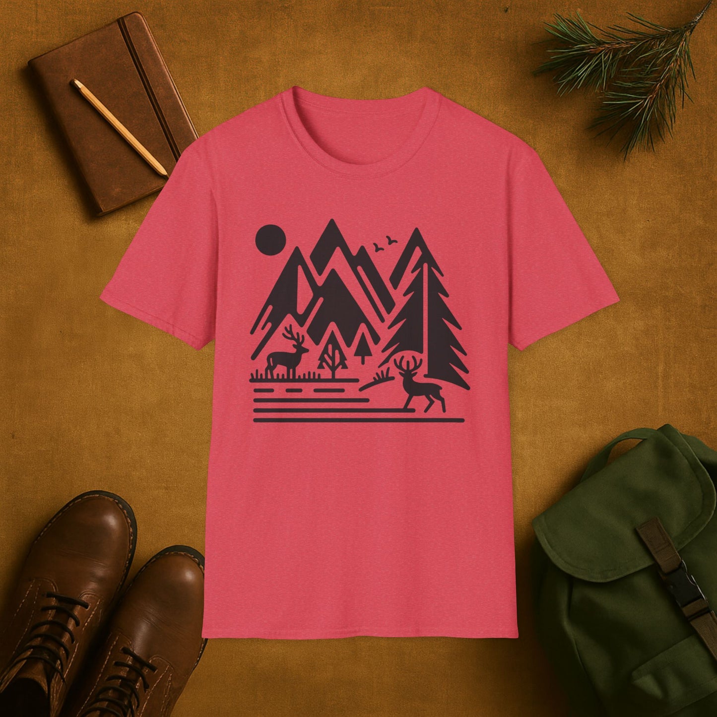 Minimal Mountain Deer T-Shirt
