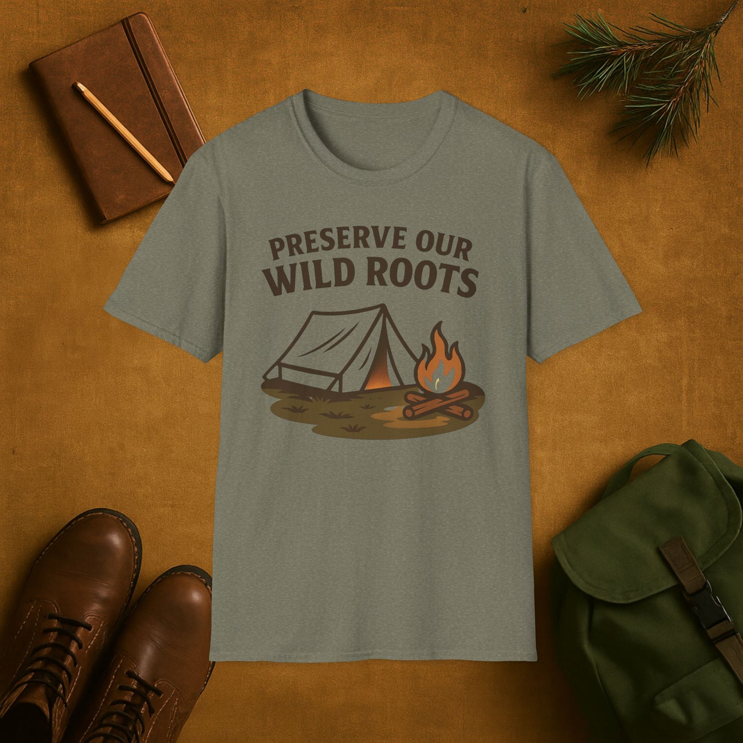 Preserve Our Wild Roots Camping T-Shirt