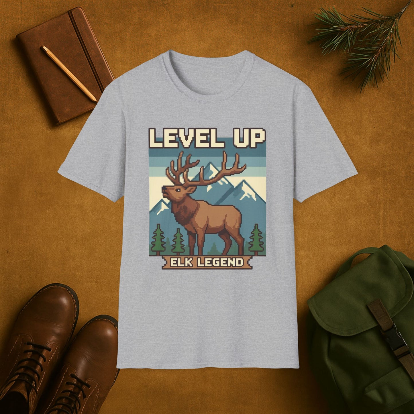 8-Bit Level Up Elk Legend T-Shirt