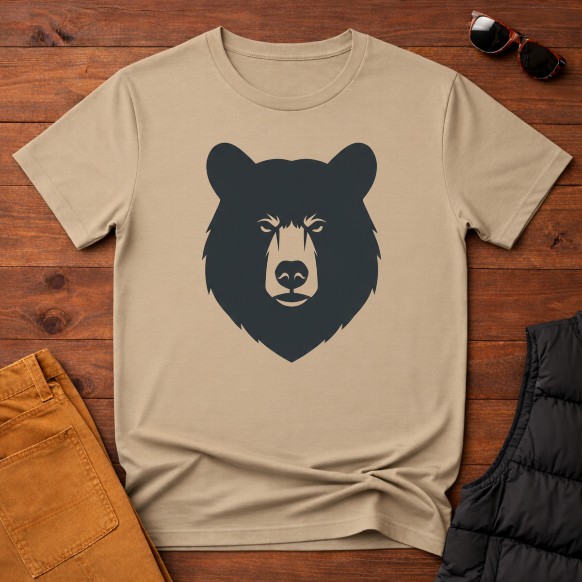 Black Bear Head  T-Shirt
