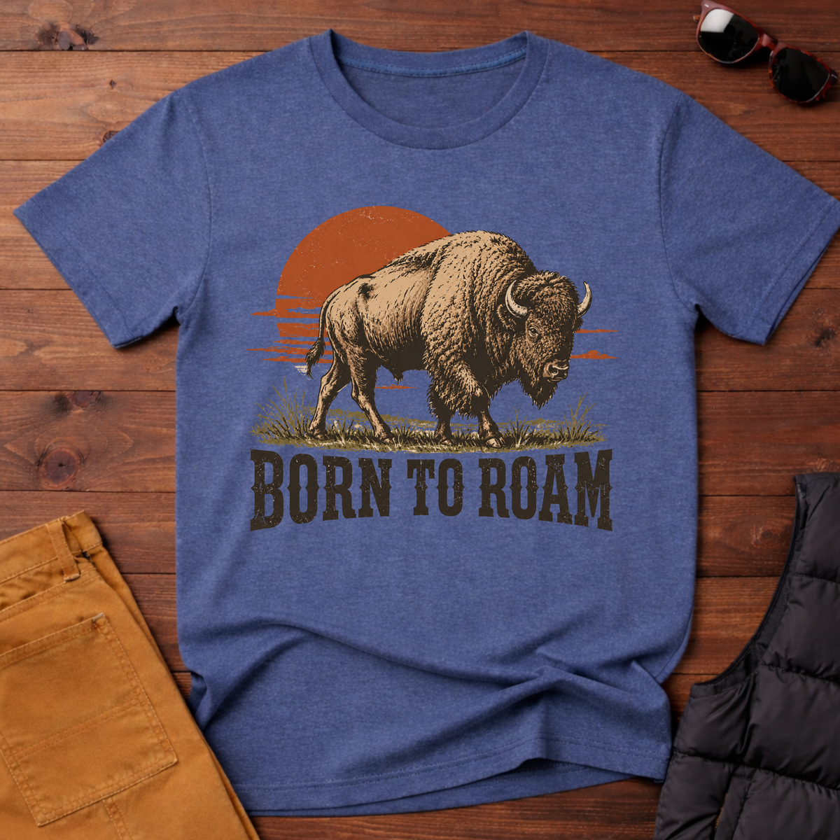 Born To Roam Bison T-Shirt