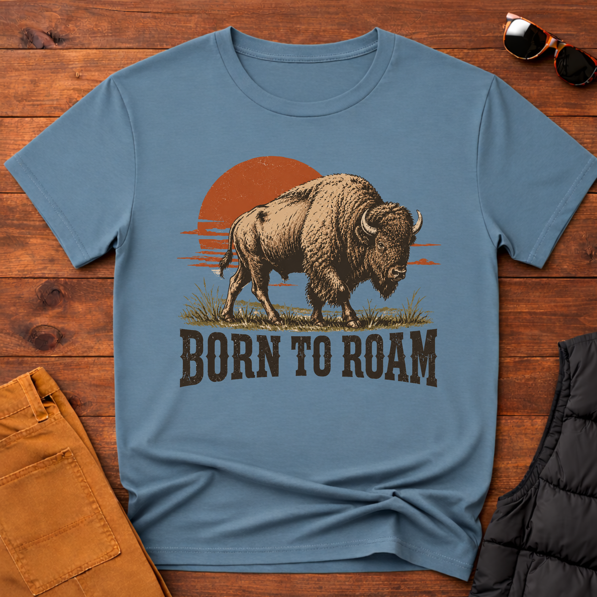 Born To Roam Bison T-Shirt