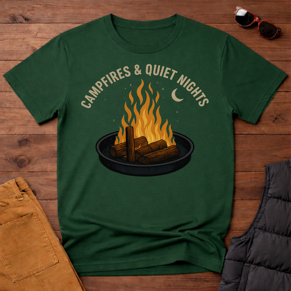 Campfires and Quiet Nights Camping T-Shirt