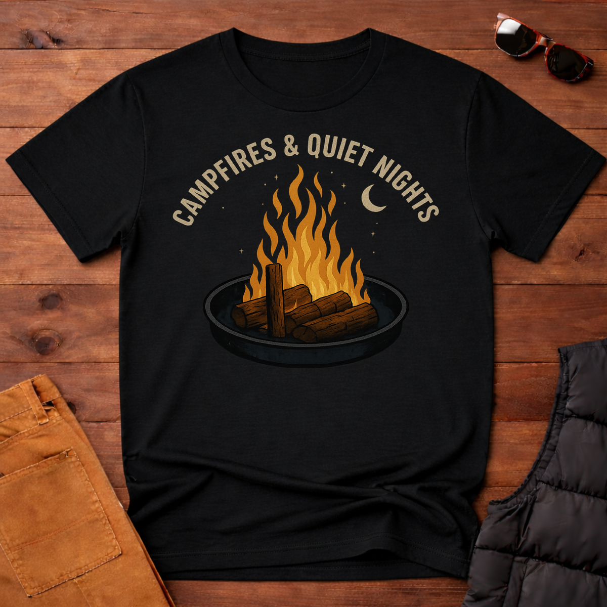 Campfires and Quiet Nights Camping T-Shirt