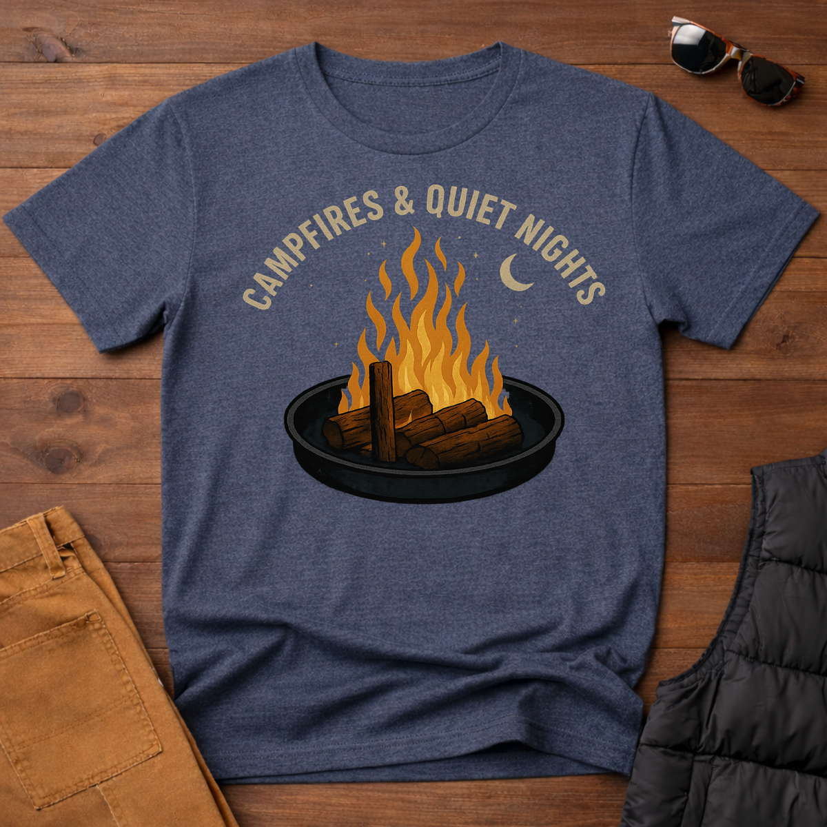 Campfires and Quiet Nights Camping T-Shirt