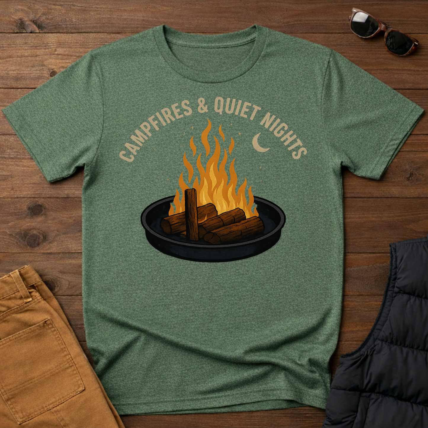 Campfires and Quiet Nights Camping T-Shirt