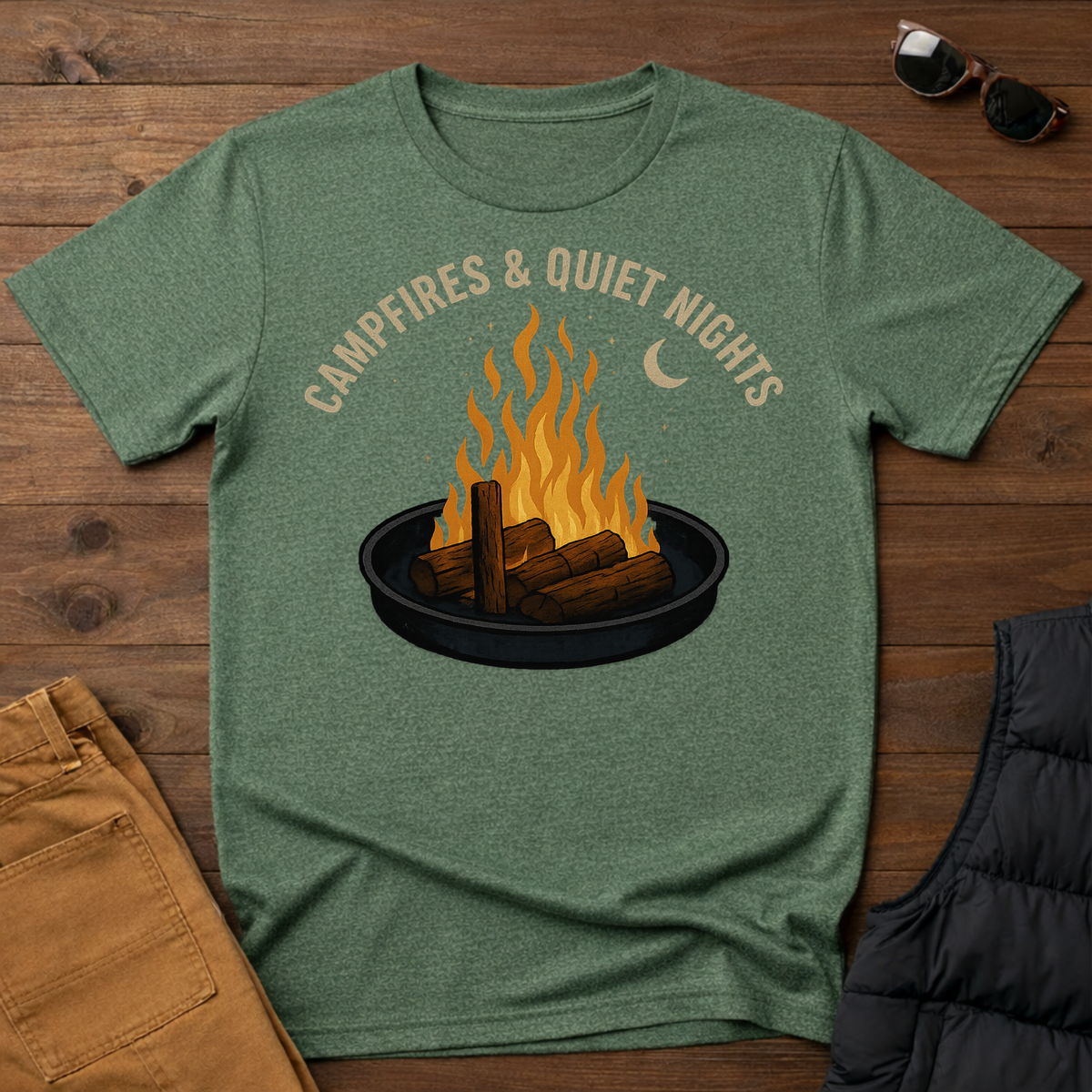 Campfires and Quiet Nights Camping T-Shirt