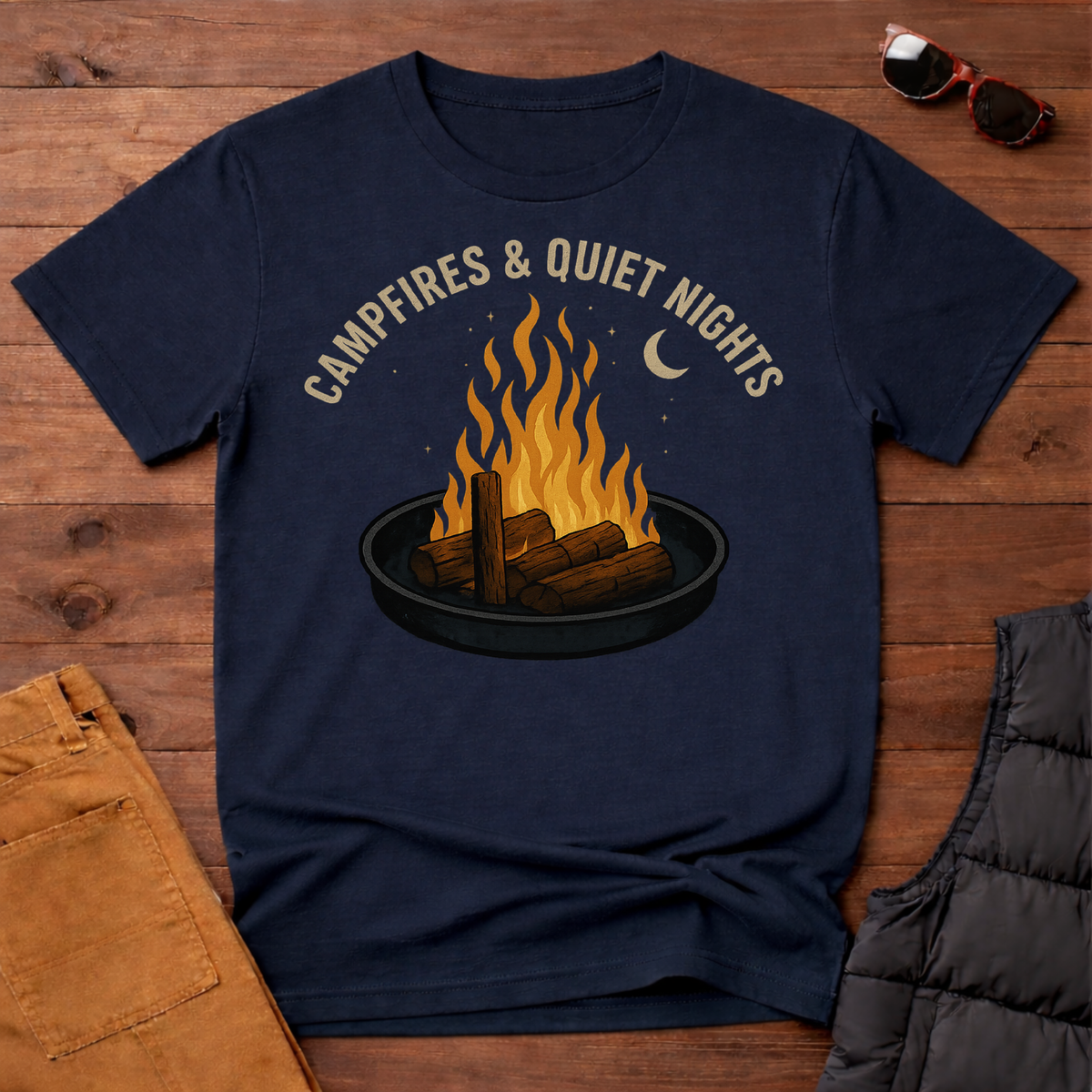 Campfires and Quiet Nights Camping T-Shirt