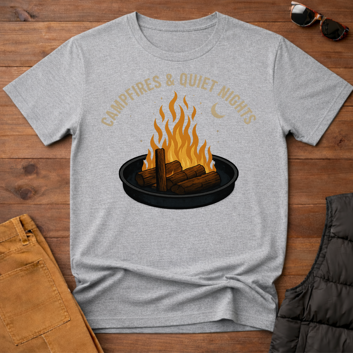 Campfires and Quiet Nights Camping T-Shirt