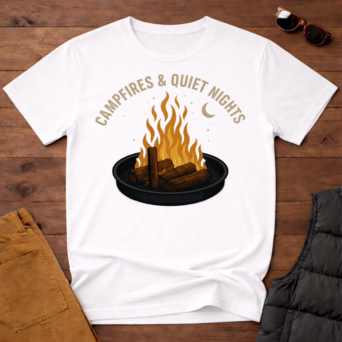 Campfires and Quiet Nights Camping T-Shirt