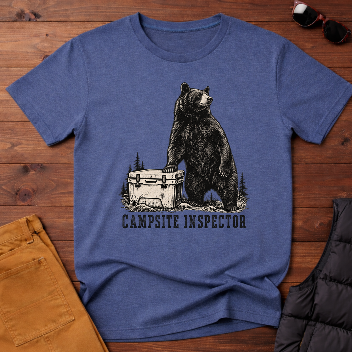 Campsite Inspector T-Shirt — Rustic Bear Camping Tee