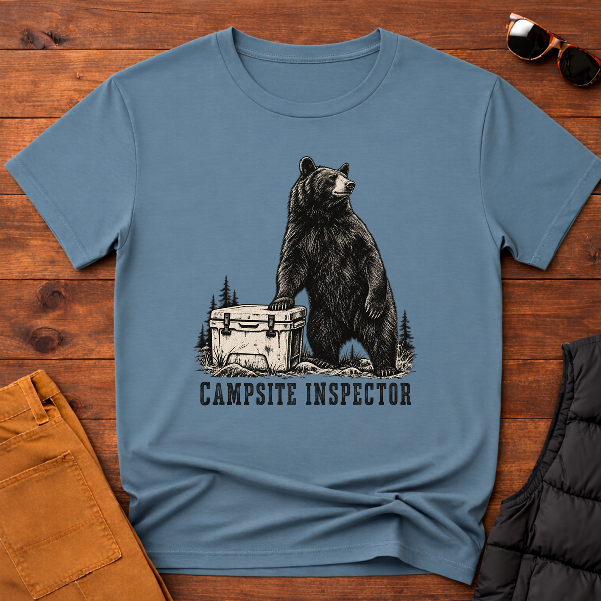 Campsite Inspector T-Shirt — Rustic Bear Camping Tee