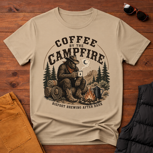 Coffee by the Campfire Bigfoot Tee