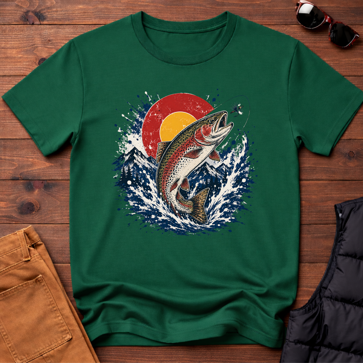 Trout Jump Sunset Splatter T-Shirt