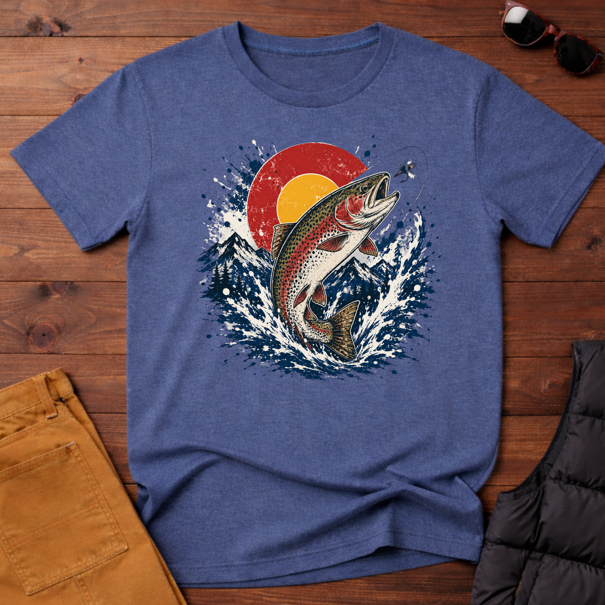 Trout Jump Sunset Splatter T-Shirt