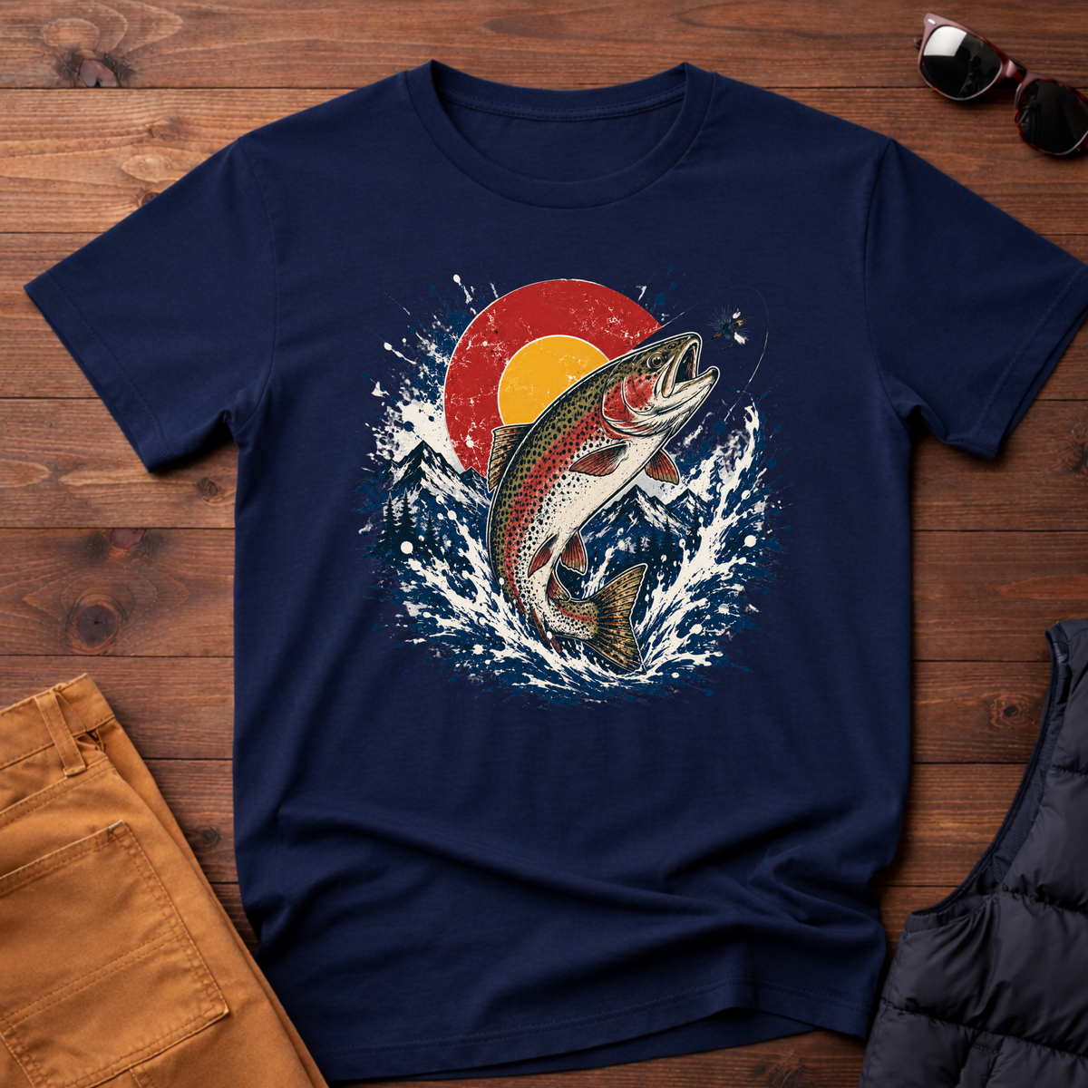 Trout Jump Sunset Splatter T-Shirt