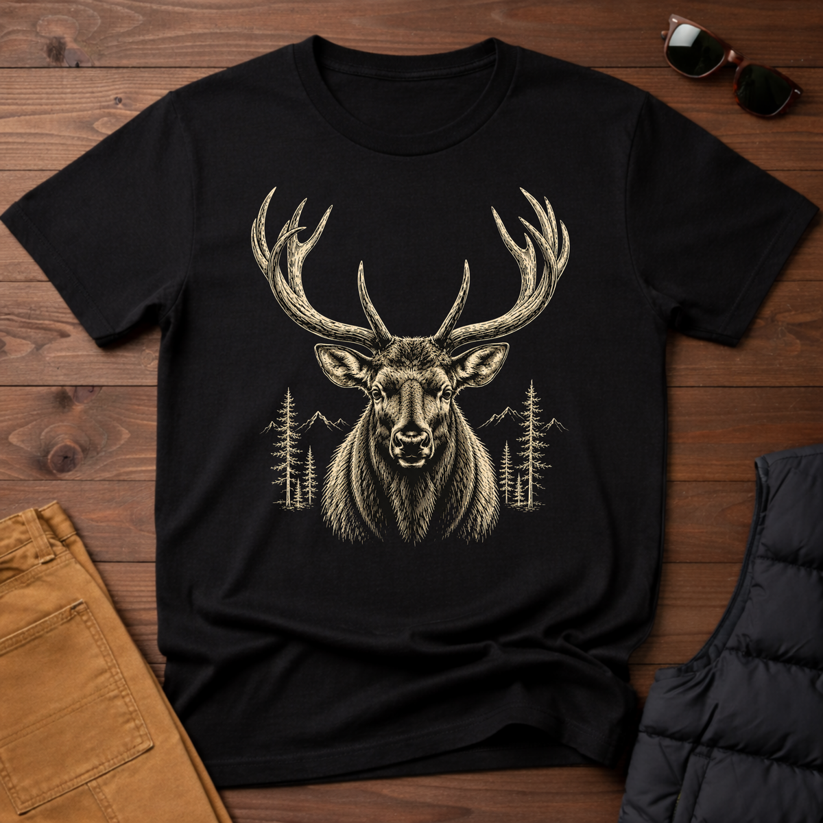 Realistic Elk Portrait T-Shirt