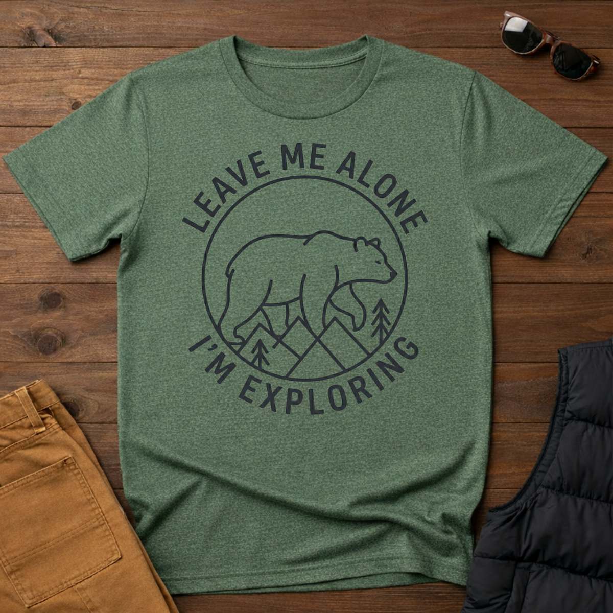 Leave Me Alone I'm Exploring Bear T-Shirt