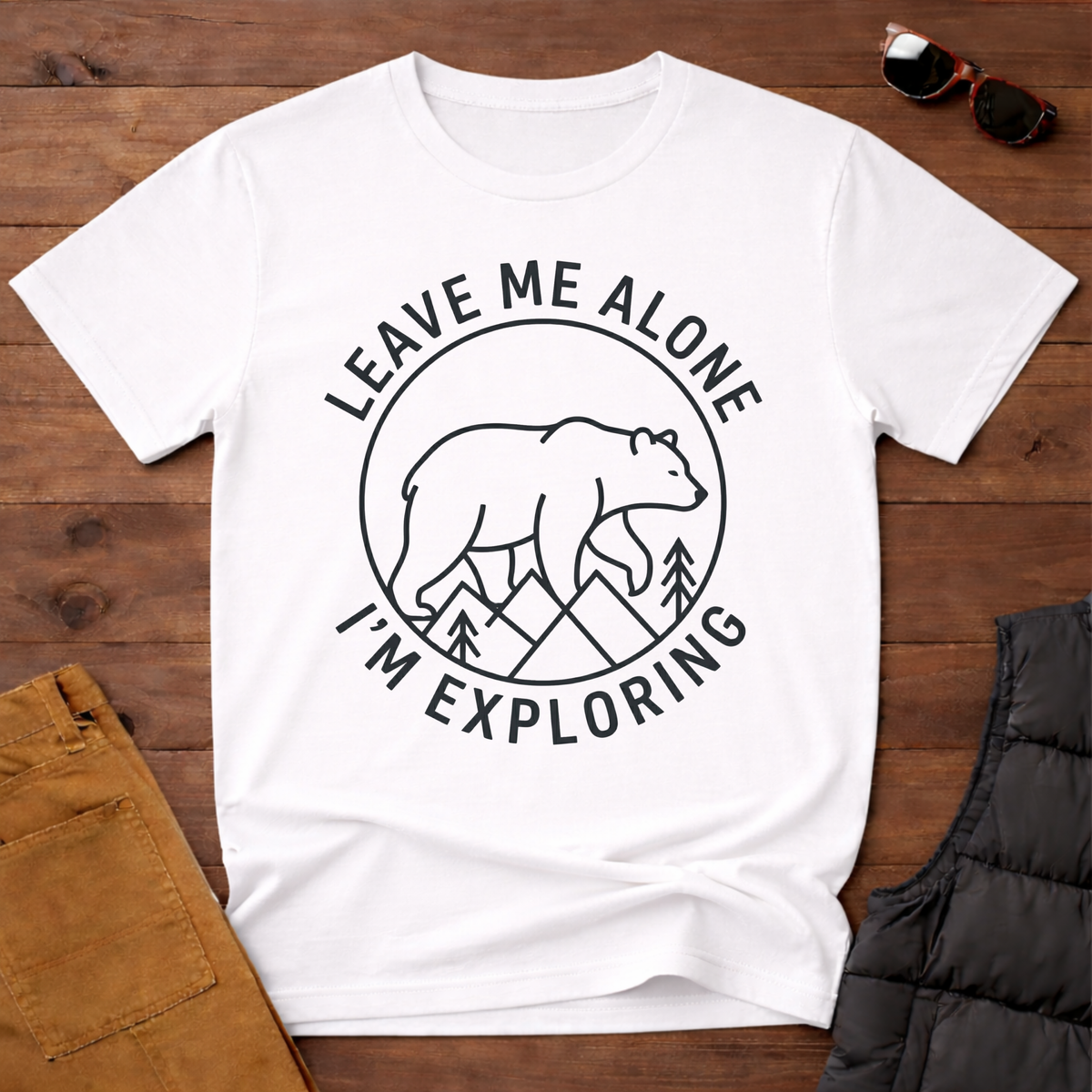 Leave Me Alone I'm Exploring Bear T-Shirt