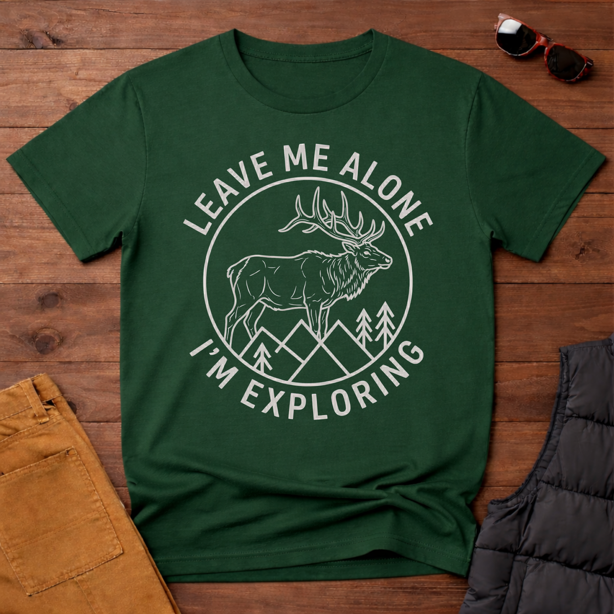 Leave Me Alone I'm Exploring  Elk T-Shirt