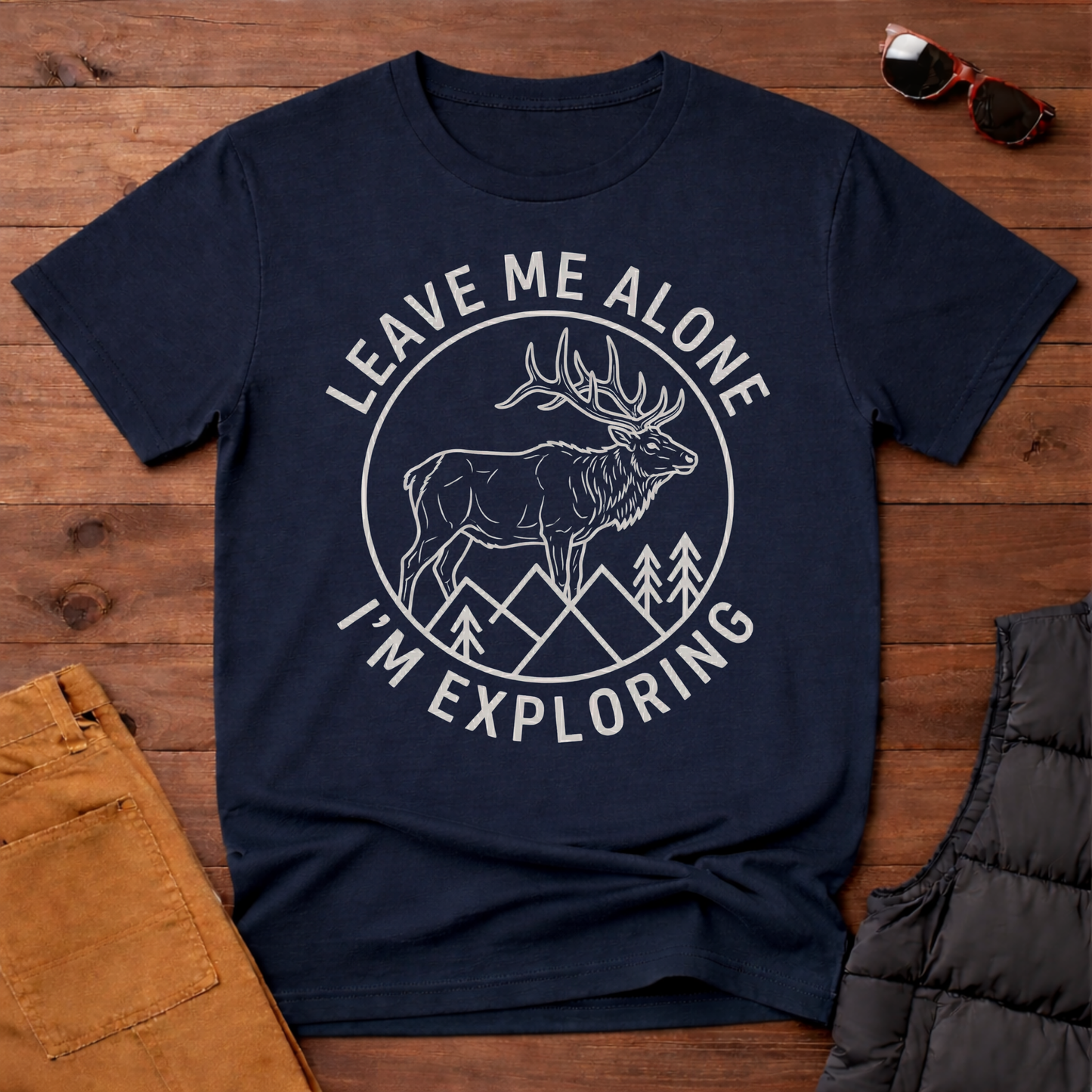 Leave Me Alone I'm Exploring  Elk T-Shirt