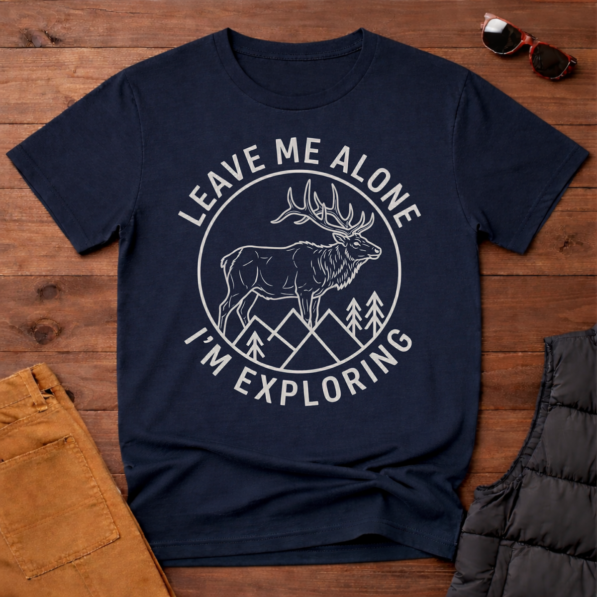 Leave Me Alone I'm Exploring  Elk T-Shirt