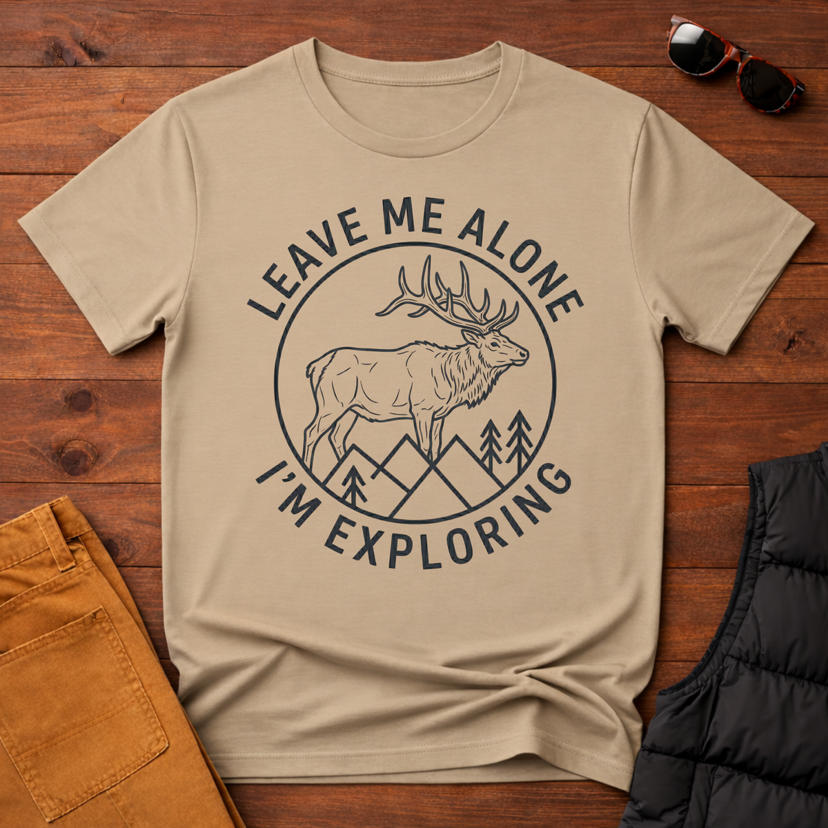 Leave Me Alone I'm Exploring  Elk T-Shirt