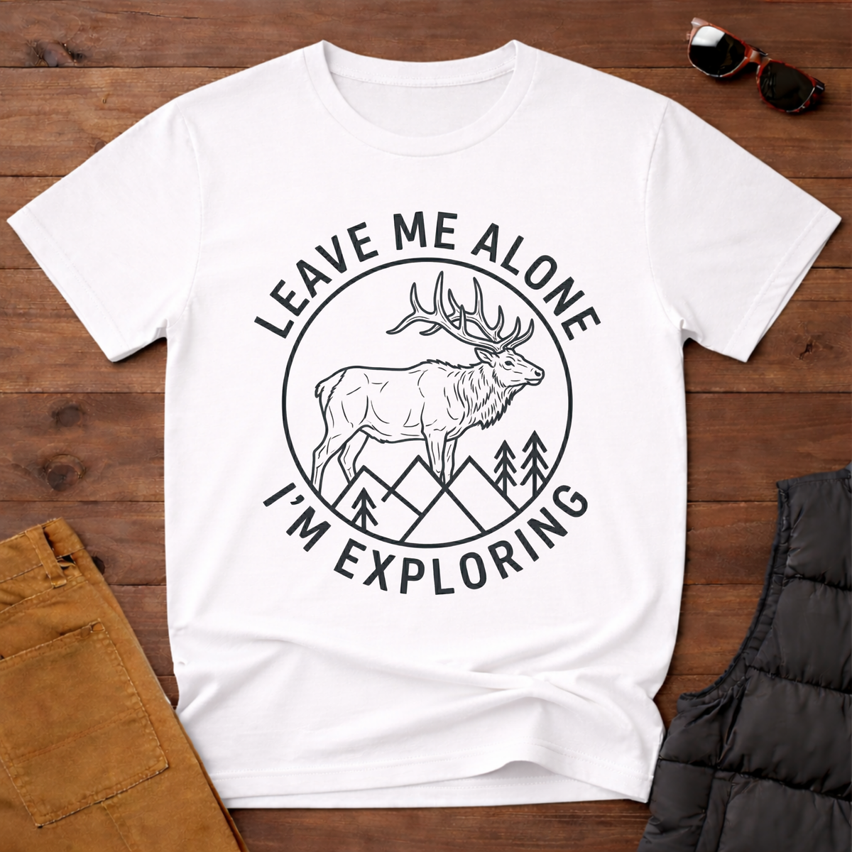 Leave Me Alone I'm Exploring  Elk T-Shirt