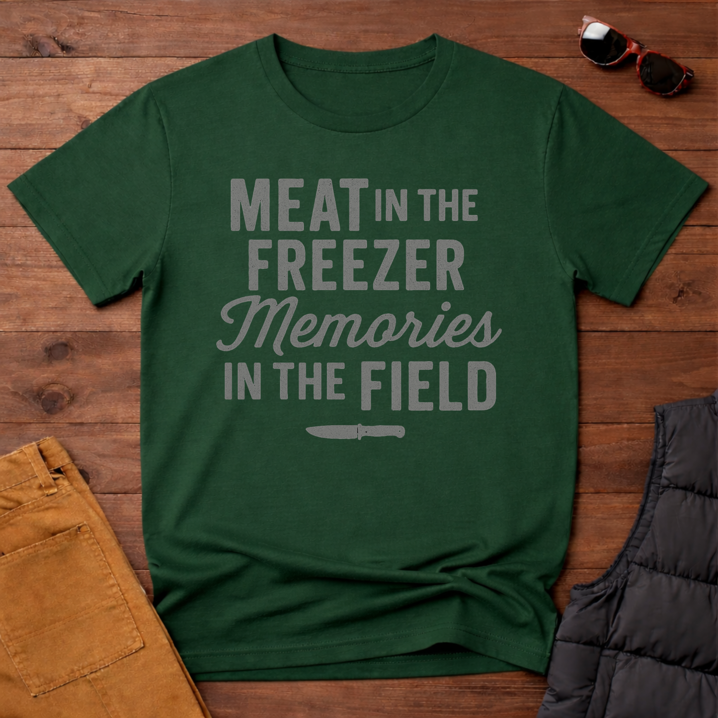 Meat in the Freezer- Memories in the Field T-Shirt