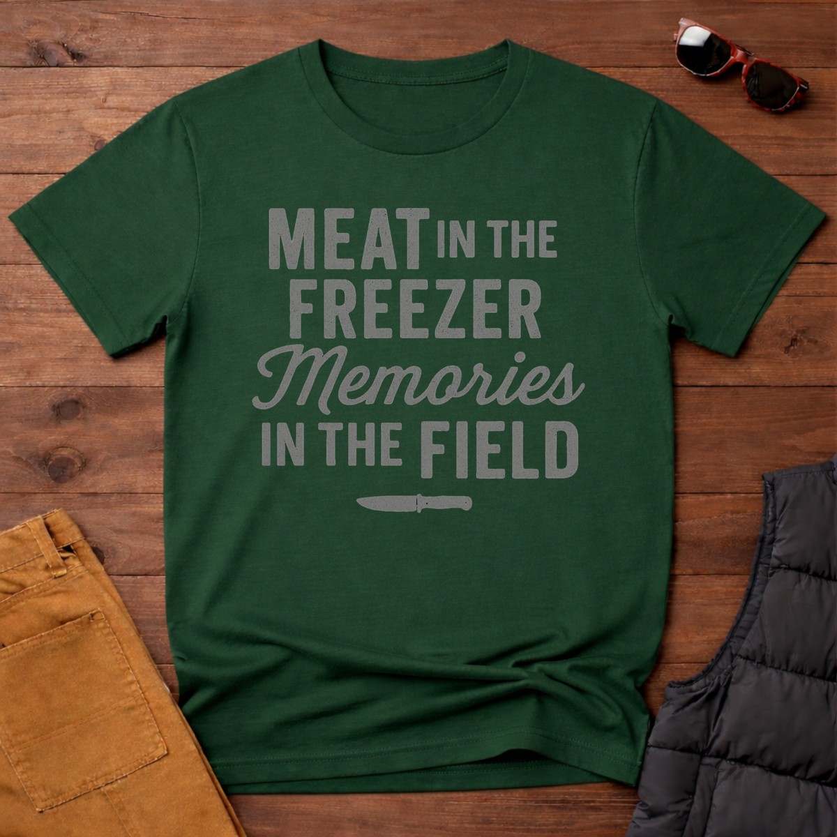 Meat in the Freezer- Memories in the Field T-Shirt