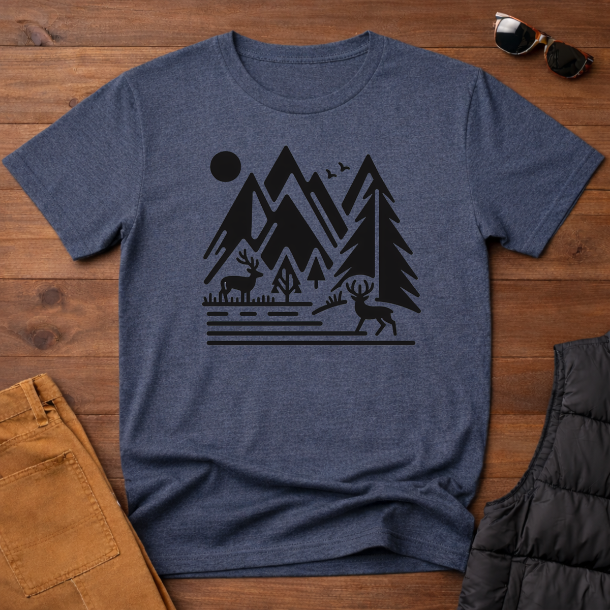 Minimal Mountain Deer T-Shirt