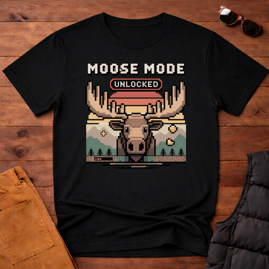 8-Bit Moose Mode Unlocked T-Shirt