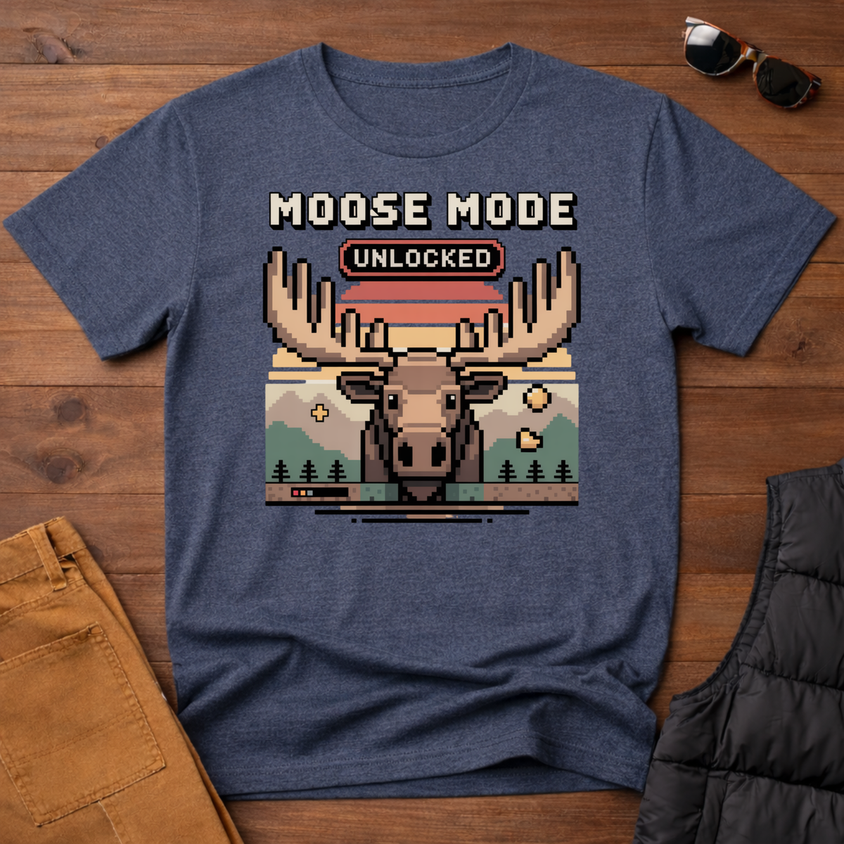 8-Bit Moose Mode Unlocked T-Shirt