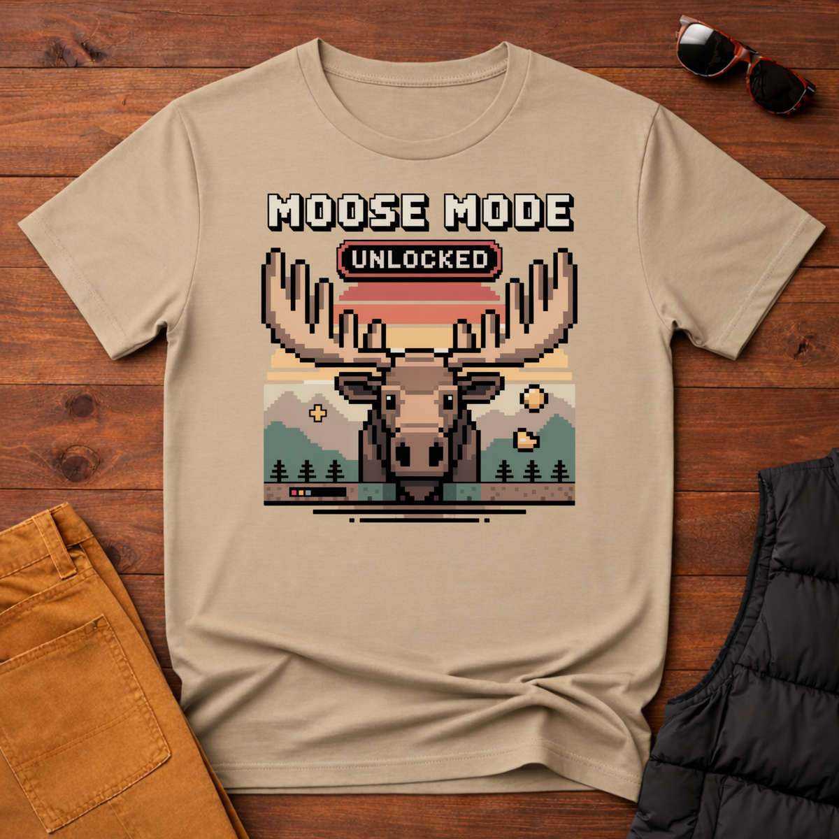 8-Bit Moose Mode Unlocked T-Shirt