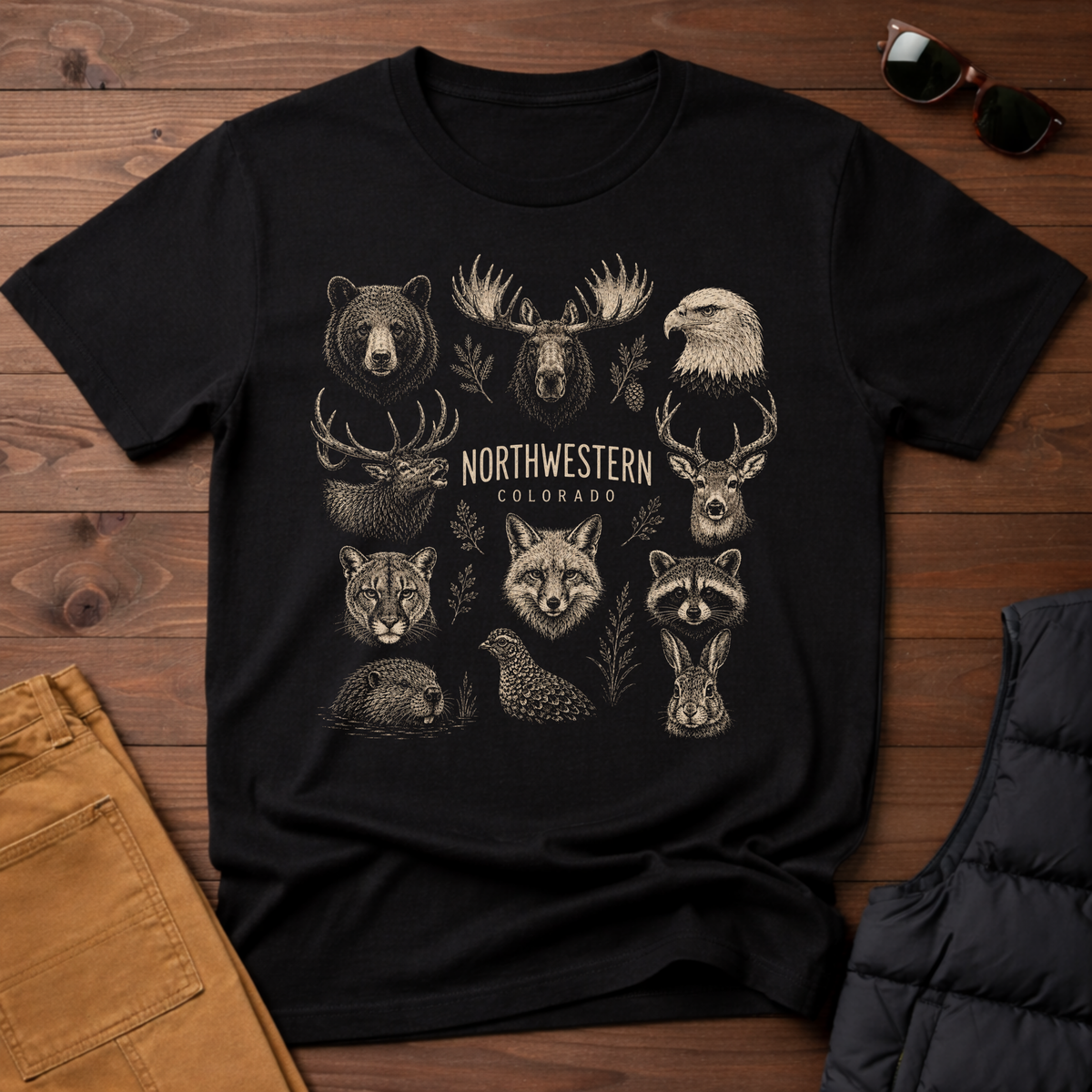 Northwestern Wildlife Grid T-Shirt