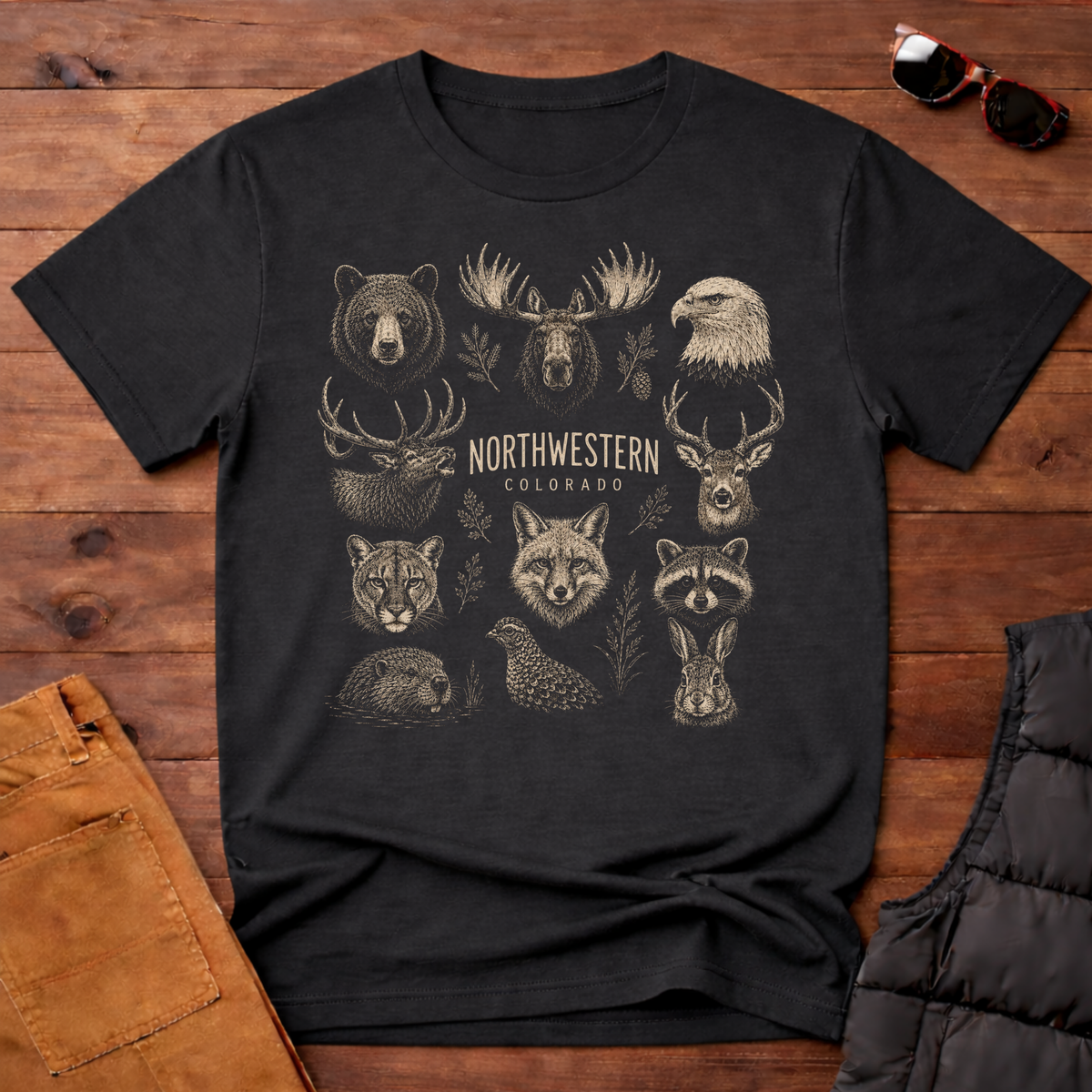 Northwestern Wildlife Grid T-Shirt
