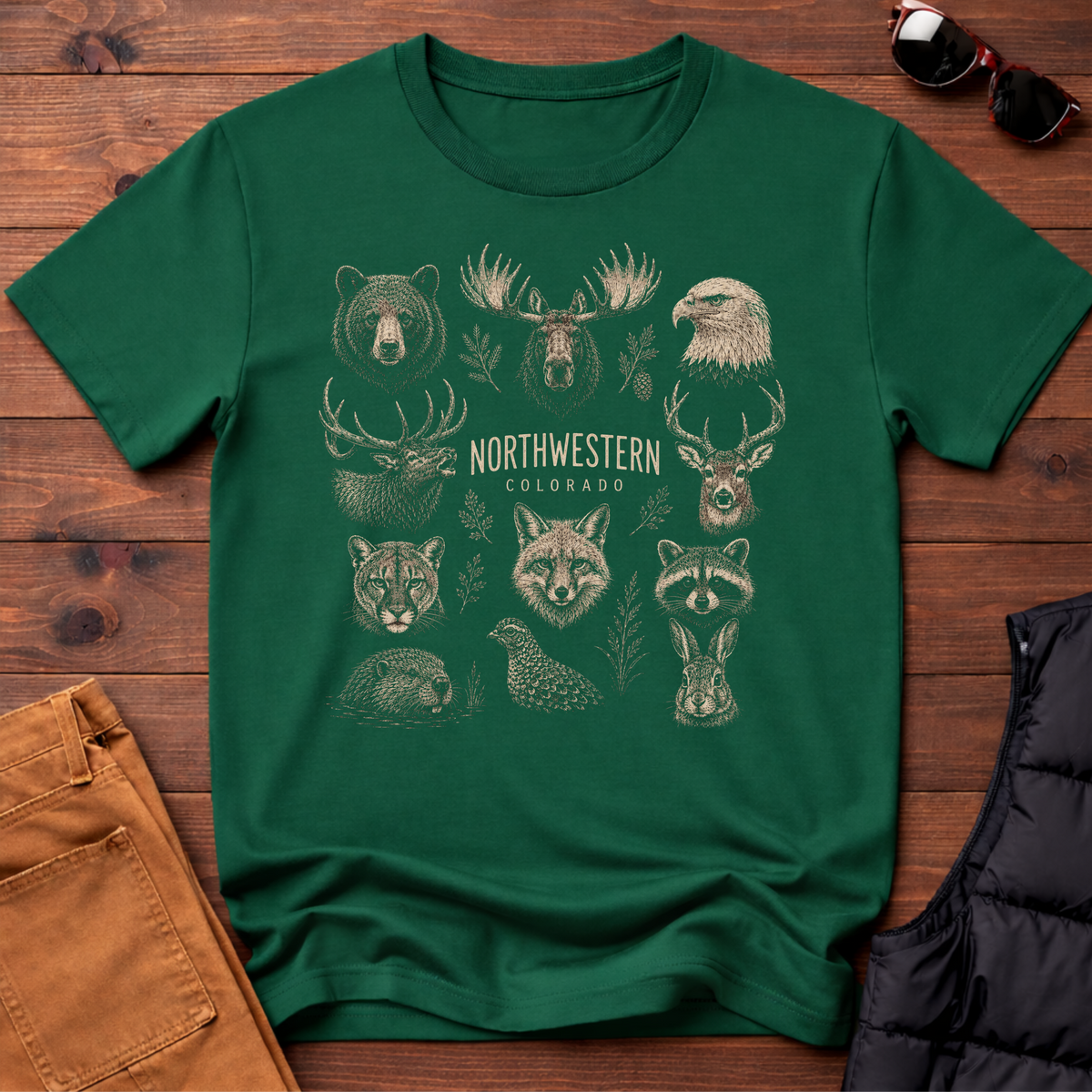 Northwestern Wildlife Grid T-Shirt