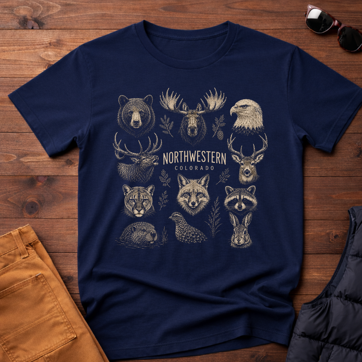 Northwestern Wildlife Grid T-Shirt