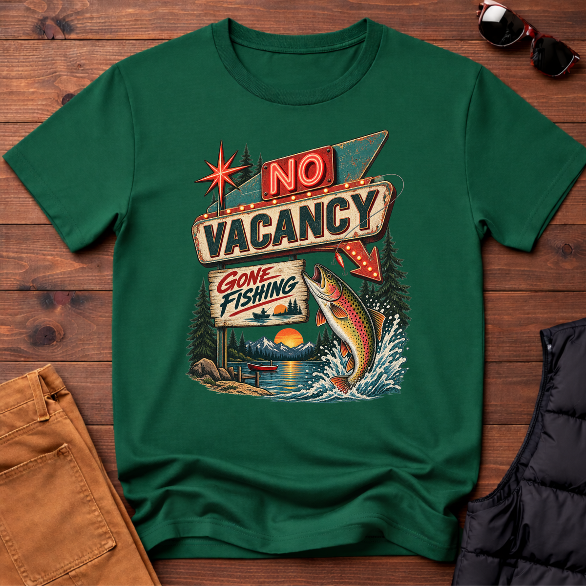 No Vacancy Gone Fishing T-Shirt