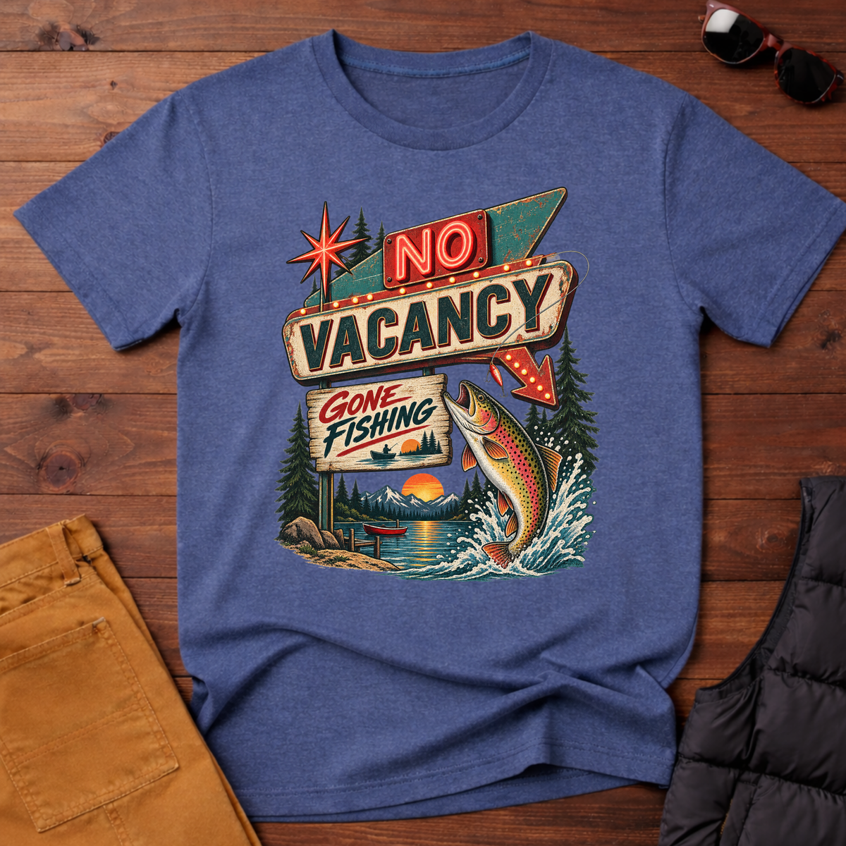 No Vacancy Gone Fishing T-Shirt