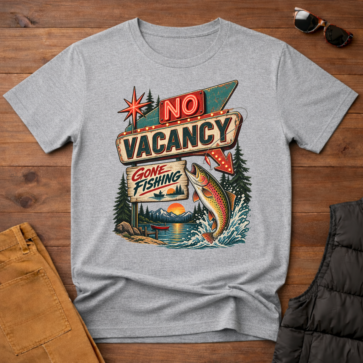No Vacancy Gone Fishing T-Shirt