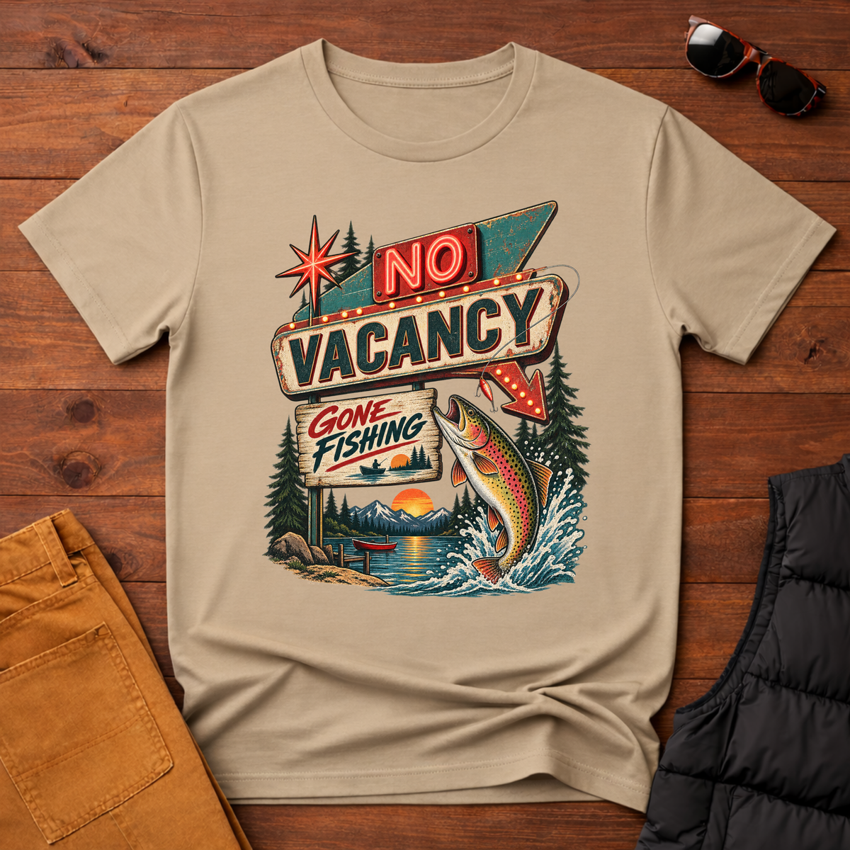 No Vacancy Gone Fishing T-Shirt