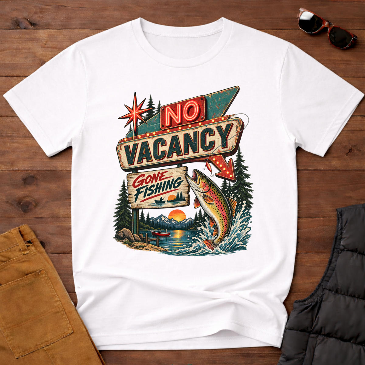 No Vacancy Gone Fishing T-Shirt