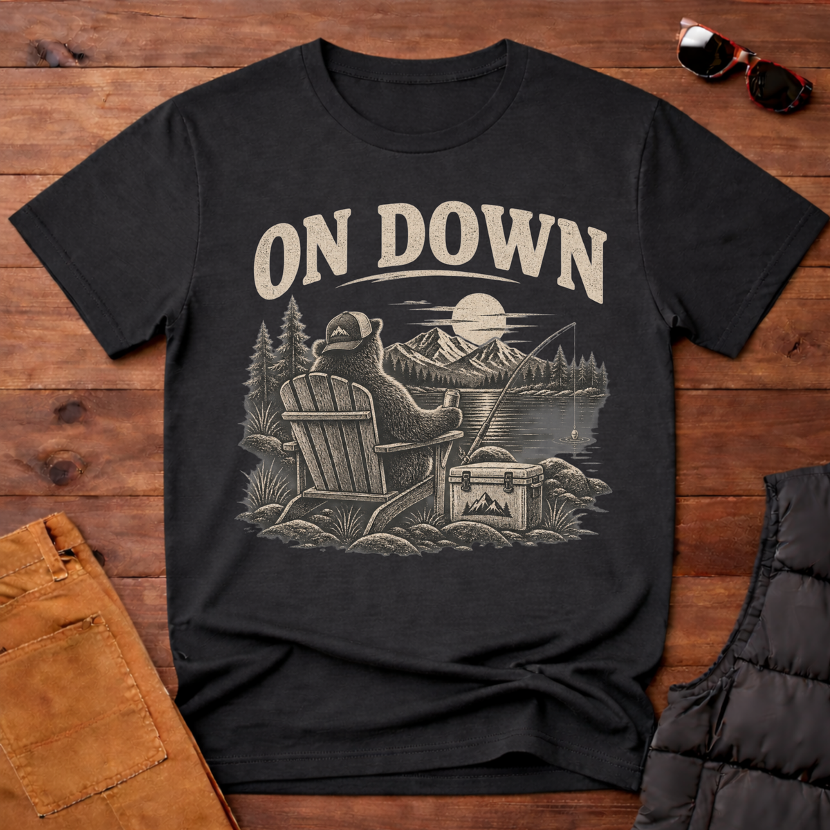 Relaxed Bear Fishing T-Shirt